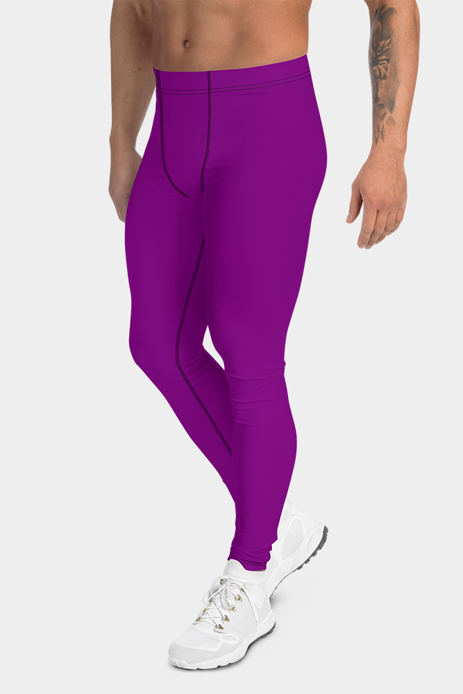 Solid Purple Men's Leggings SeeMyLeggings