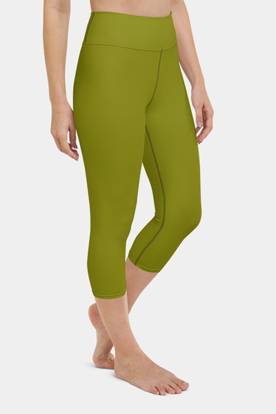 Olive Green Yoga Capris - SeeMyLeggings