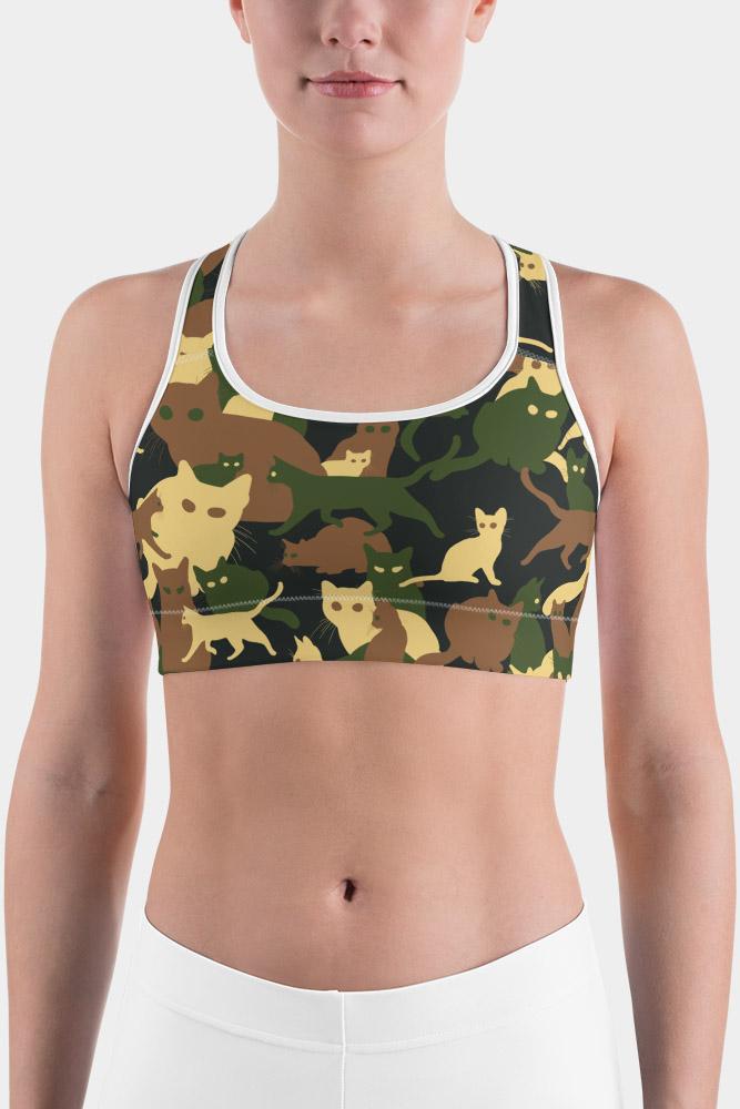 Cat Camouflage Sports bra - SeeMyLeggings