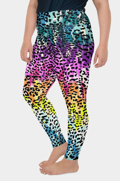 Colorful Leopard Plus Size Leggings - SeeMyLeggings