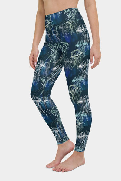 Watercolor Jellyfish Yoga Pants - SeeMyLeggings