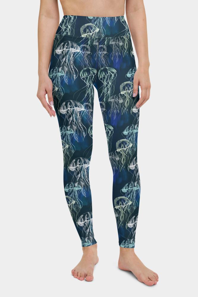 Watercolor Jellyfish Yoga Pants - SeeMyLeggings