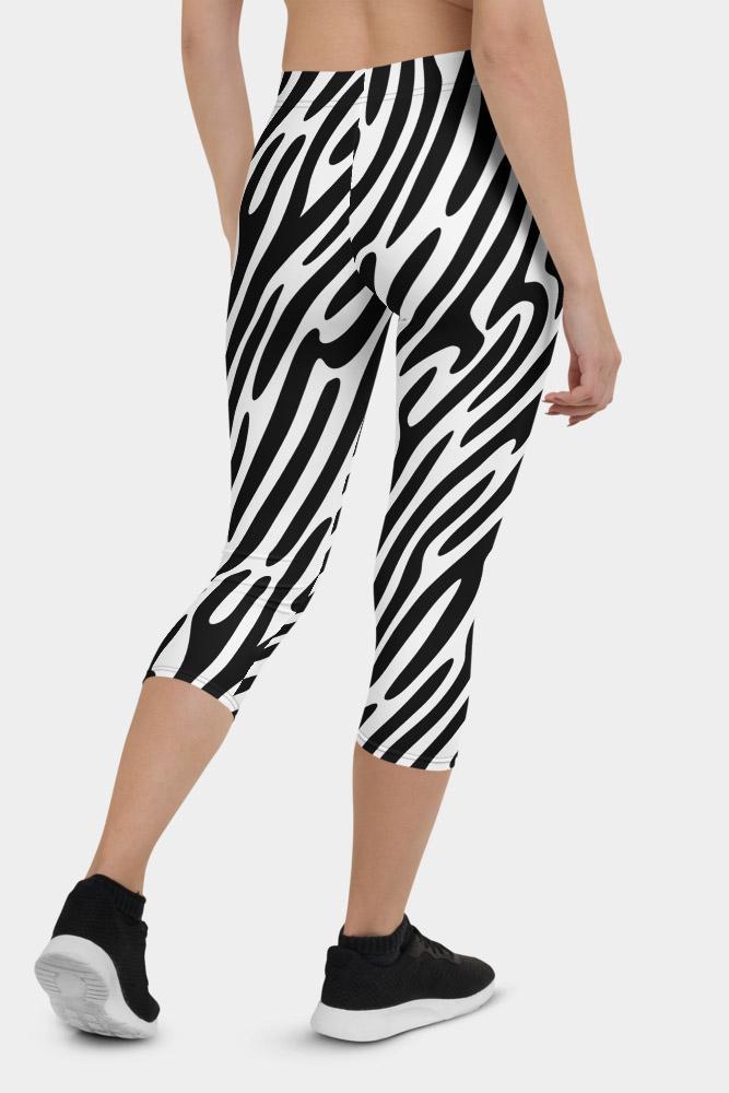 Zebra Stripes Capri Leggings - SeeMyLeggings