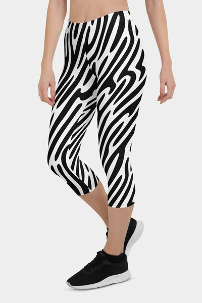 Zebra Stripes Capri Leggings - SeeMyLeggings