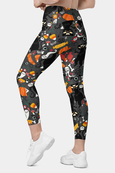 Halloween Cats Leggings with Pockets