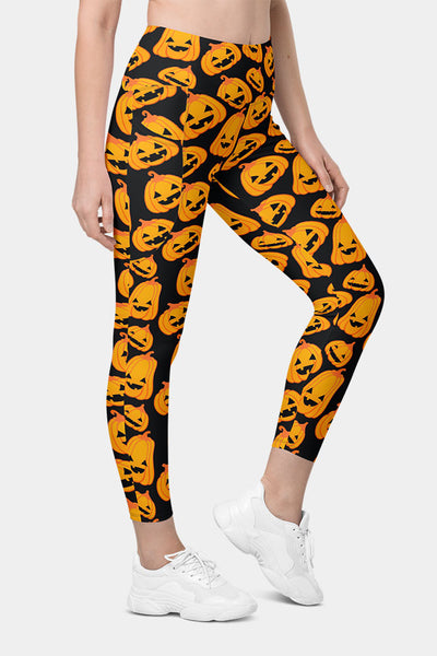 Pumpkin Spice Halloween Leggings with pockets