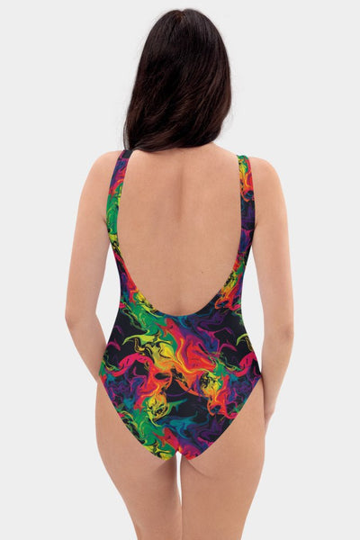 Abstract Paint One-Piece Swimsuit - SeeMyLeggings
