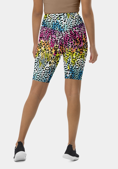 Colorful Leopard Biker Shorts - SeeMyLeggings