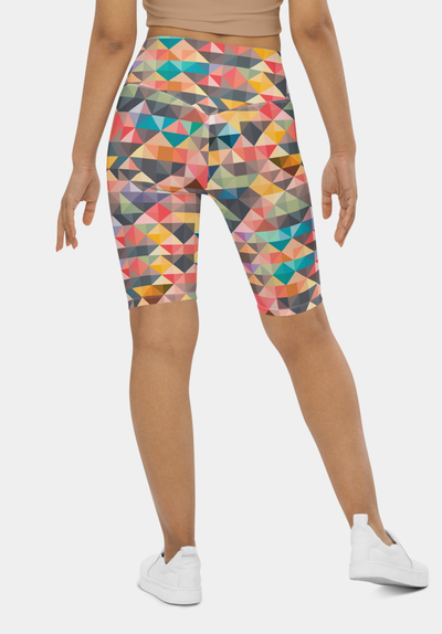 Geometric Triangles Biker Shorts - SeeMyLeggings