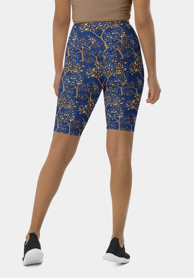 Golden Trees Biker Shorts - SeeMyLeggings