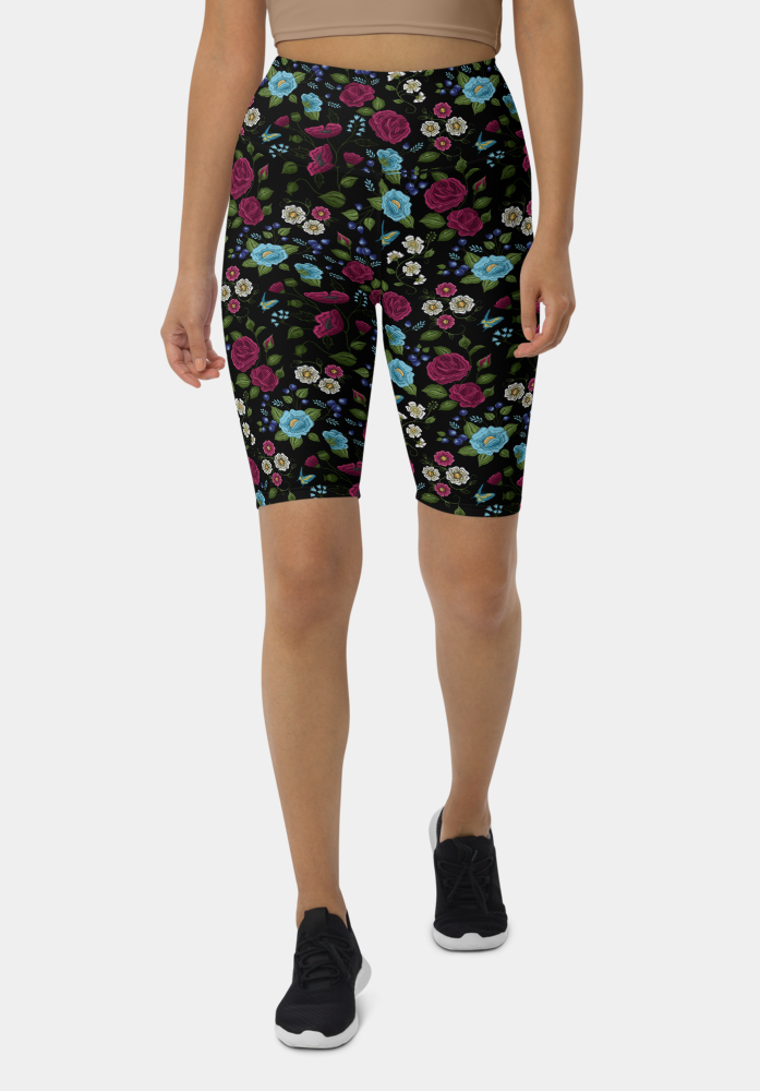 Floral Printed Biker Shorts - SeeMyLeggings