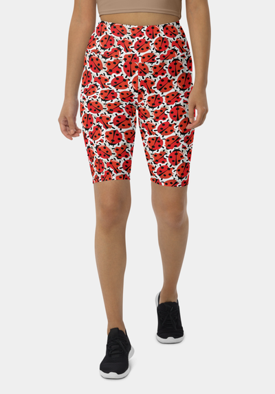 Ladybugs Printed Biker Shorts - SeeMyLeggings