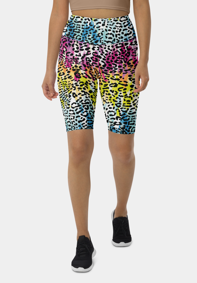 Colorful Leopard Biker Shorts - SeeMyLeggings