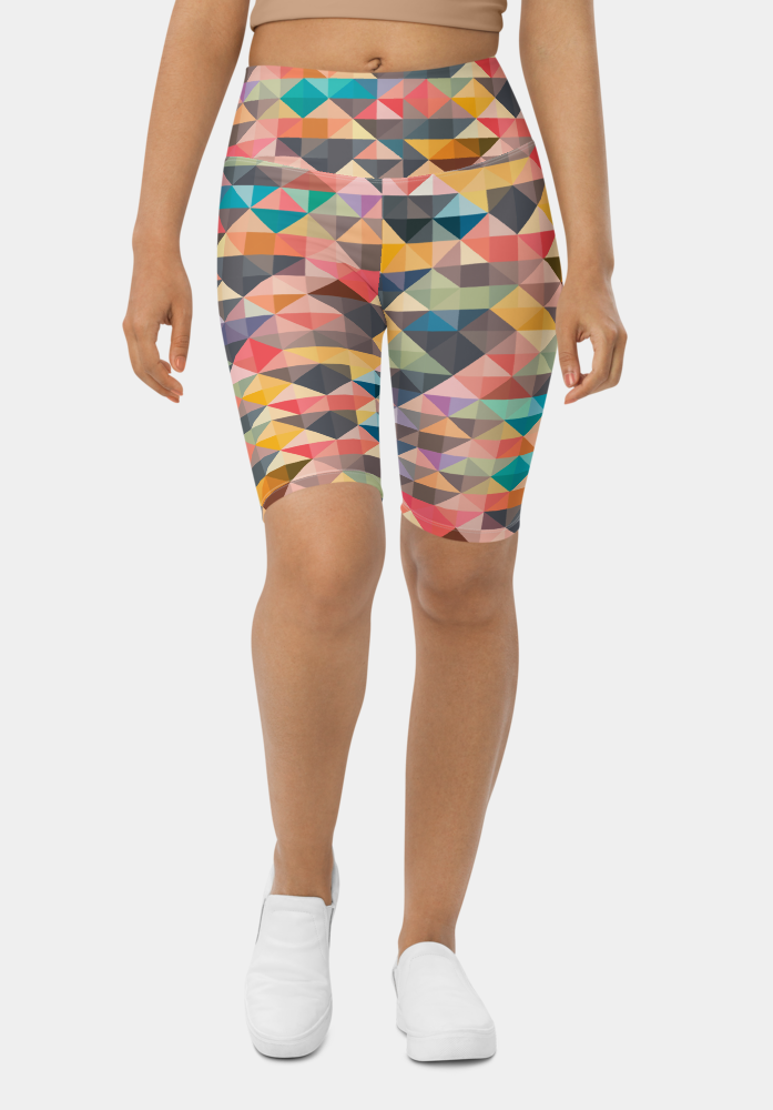 Geometric Triangles Biker Shorts - SeeMyLeggings