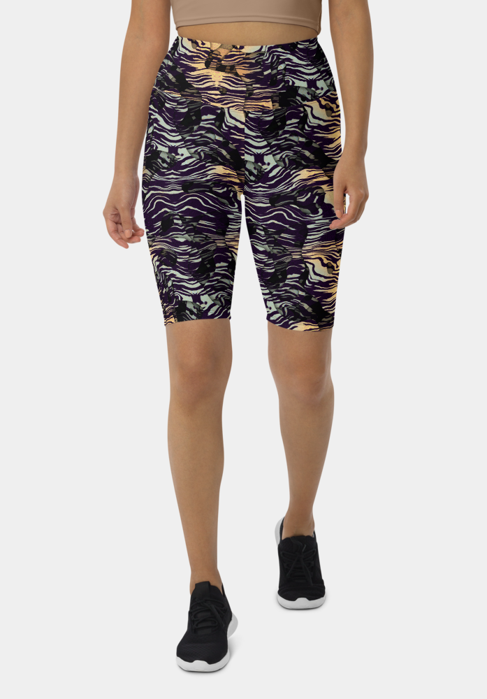 Tiger Cut Pattern Biker Shorts - SeeMyLeggings