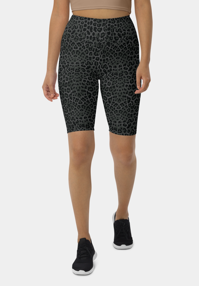 Black Leopard Biker Shorts - SeeMyLeggings