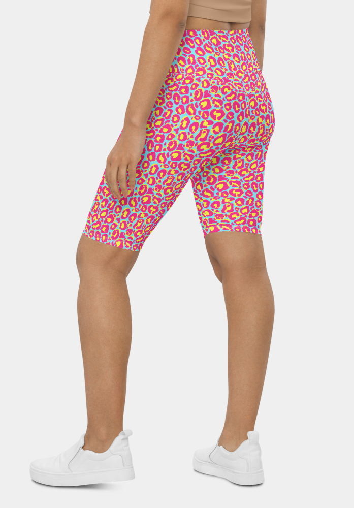 Pink Leopard Biker Shorts - SeeMyLeggings
