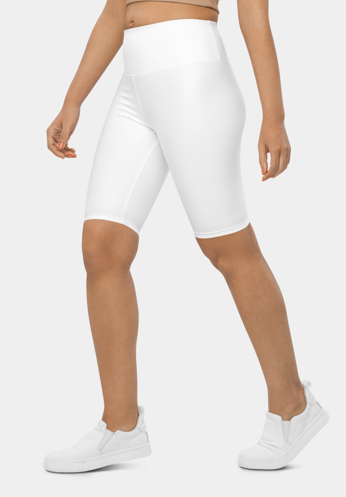 White Biker Shorts - SeeMyLeggings