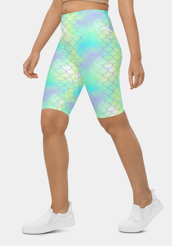 Pastel Mermaid Biker Shorts - SeeMyLeggings