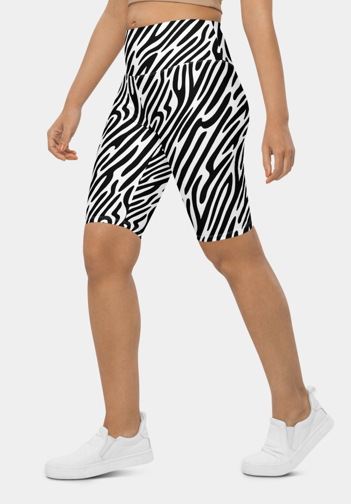 Zebra Stripes Biker Shorts - SeeMyLeggings