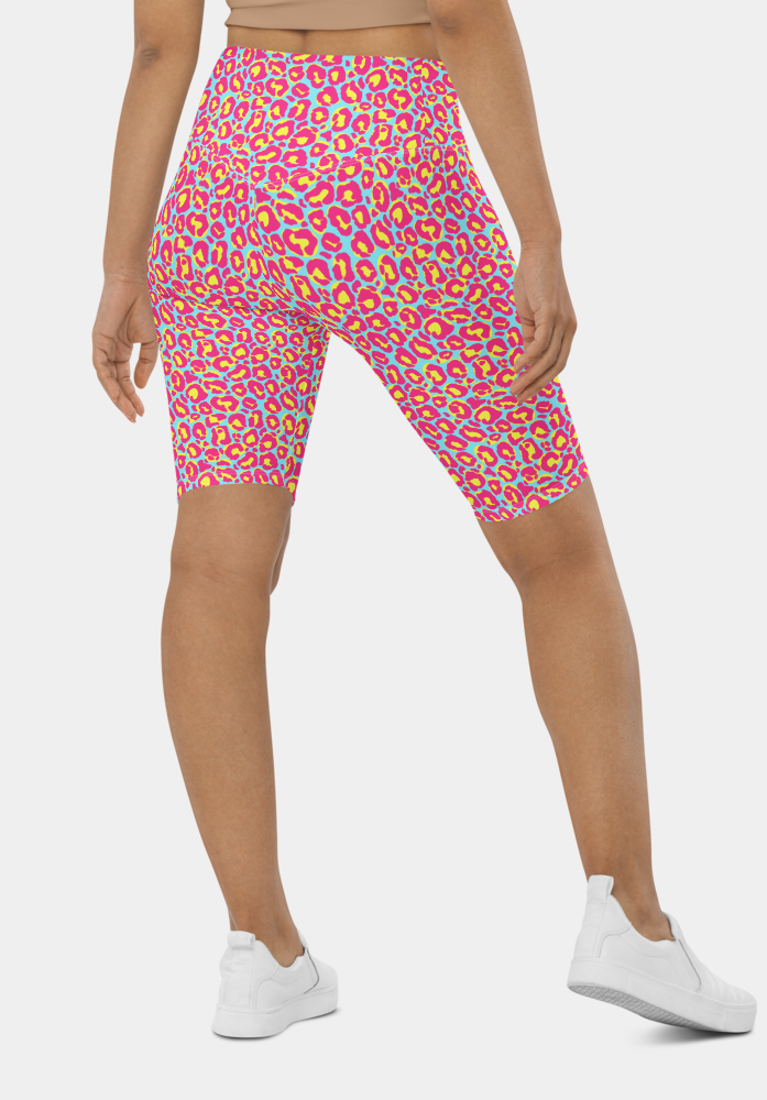 Pink Leopard Biker Shorts - SeeMyLeggings