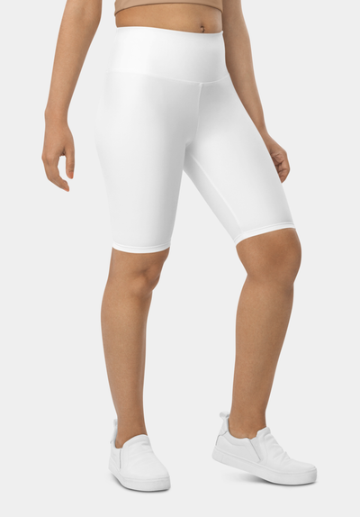 White Biker Shorts - SeeMyLeggings