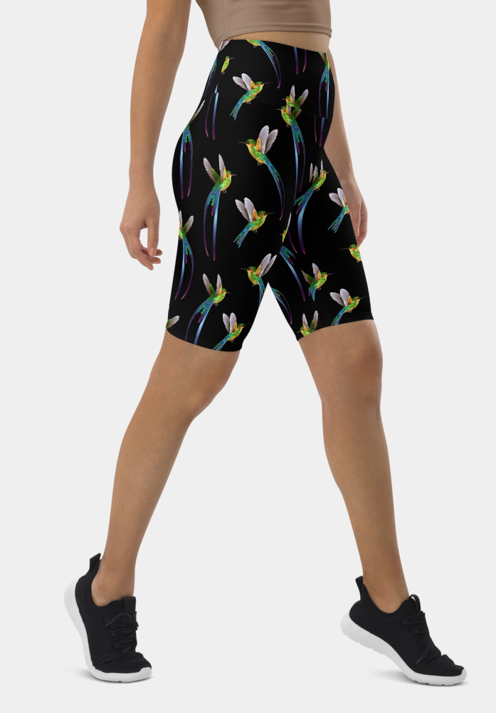 Birds Printed Biker Shorts - SeeMyLeggings
