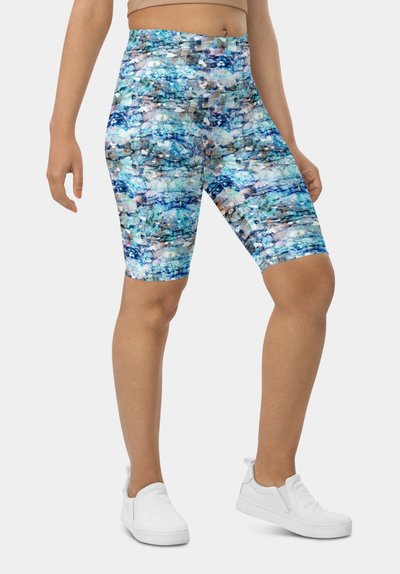 Blue Marble Biker Shorts - SeeMyLeggings