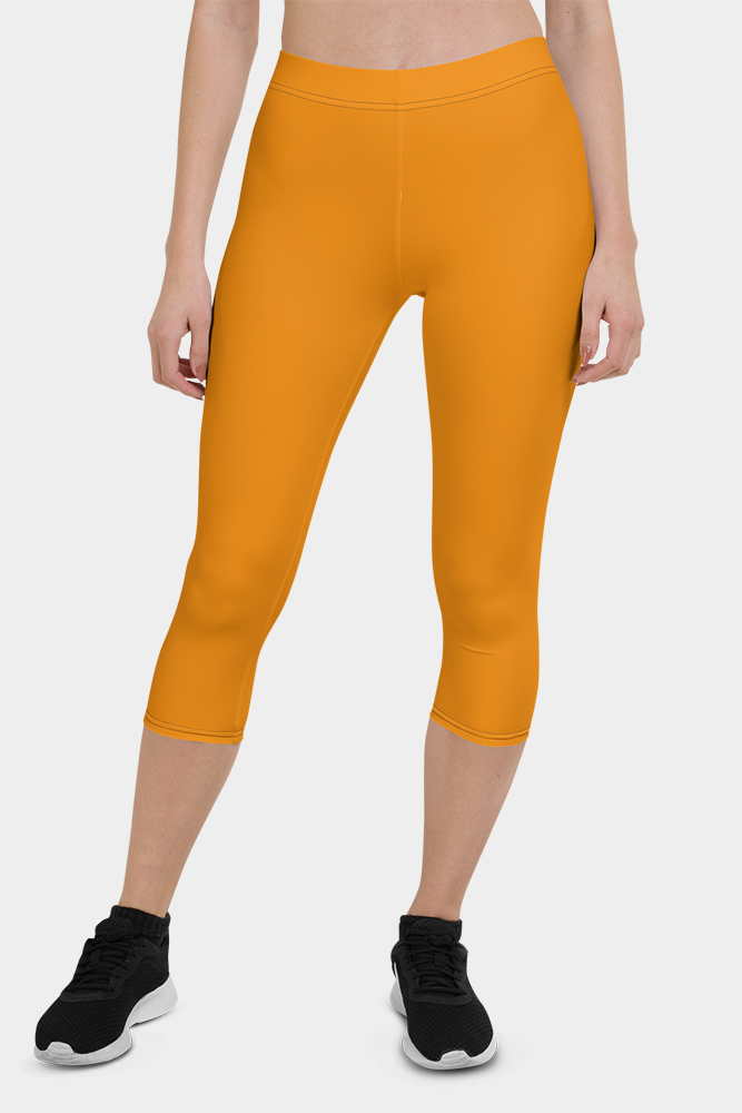 Tangerine Orange Capri Leggings - SeeMyLeggings