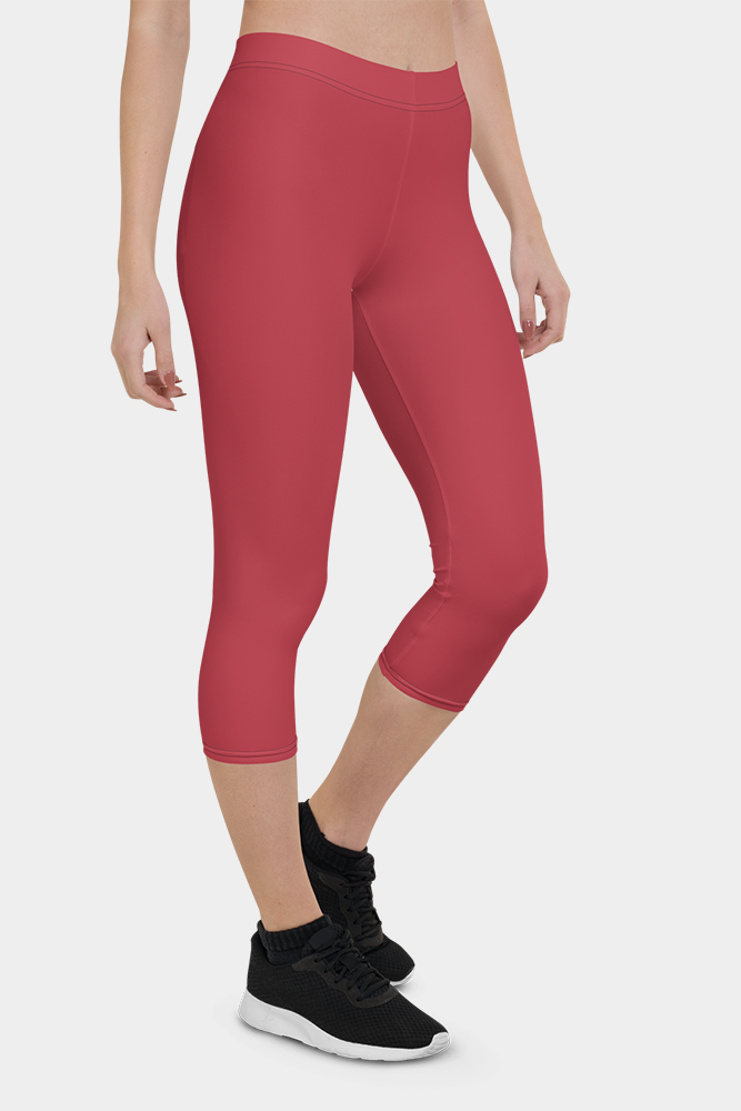 Fashion Red Capri Leggings - SeeMyLeggings