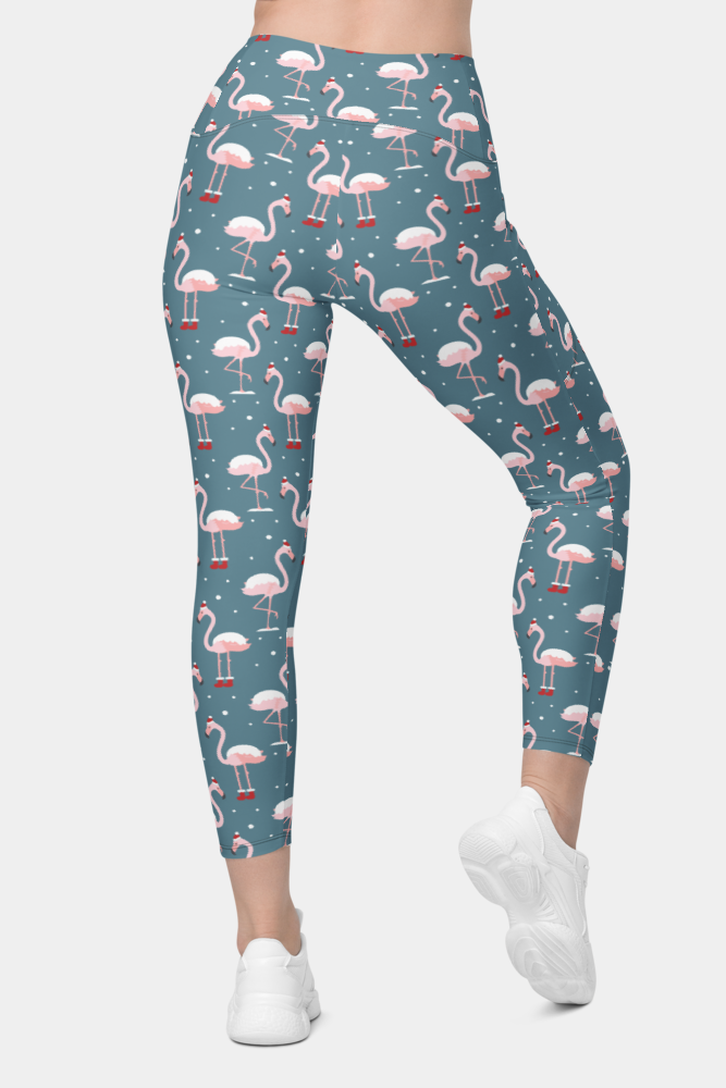 Christmas Flamingos Leggings with pockets - SeeMyLeggings