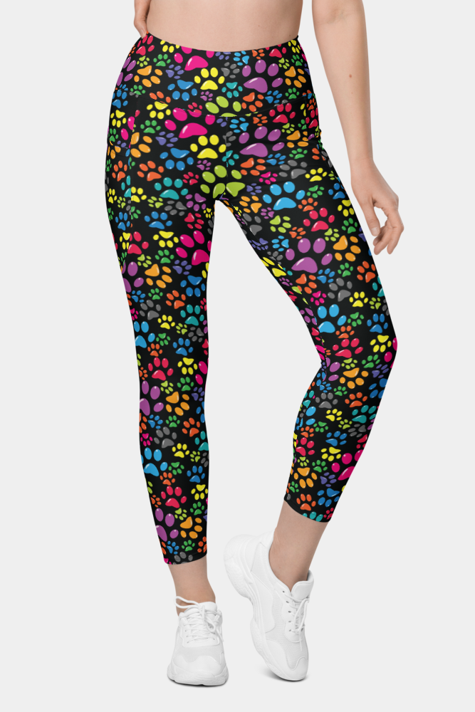 Colorful Paws Leggings with pockets - SeeMyLeggings