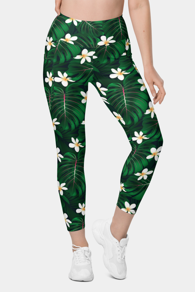 Green Tropical Leggings with pockets - SeeMyLeggings