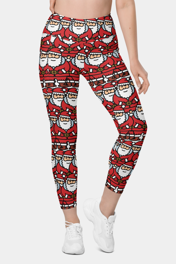 Santa Christmas Leggings with pockets - SeeMyLeggings