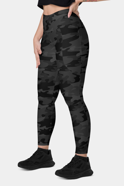 Black Camouflage Leggings with pockets - SeeMyLeggings