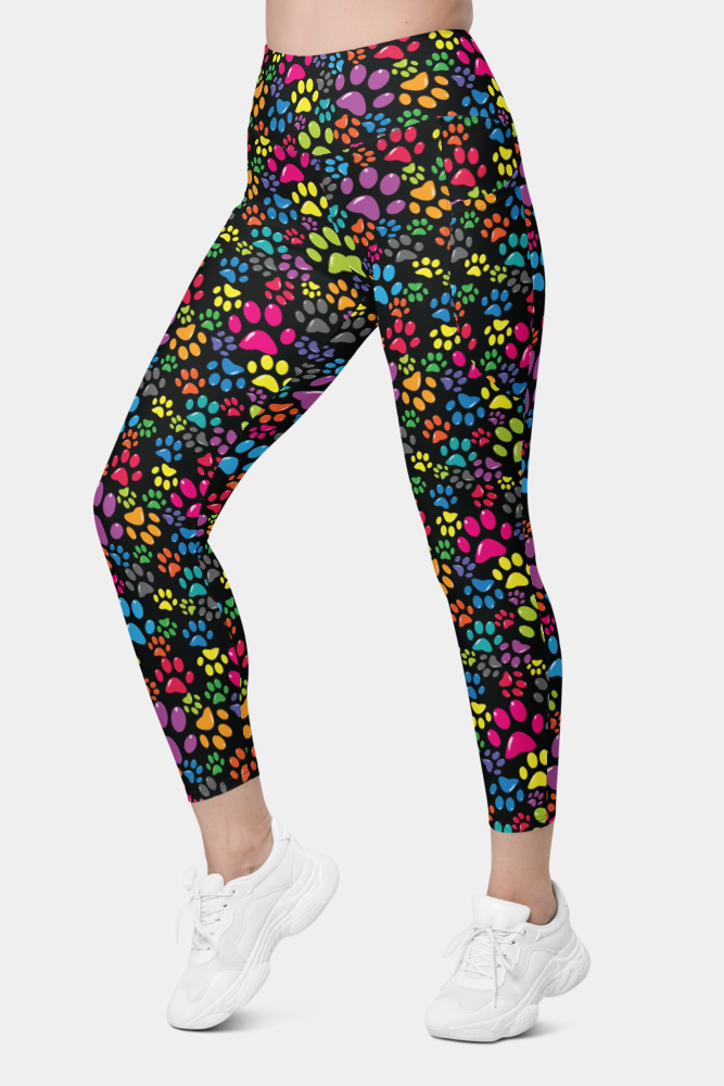 Colorful Paws Leggings with pockets - SeeMyLeggings