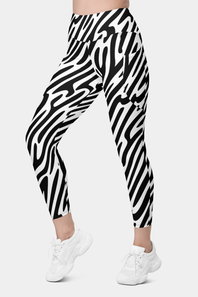 Black and White Zebra Leggings with pockets - SeeMyLeggings