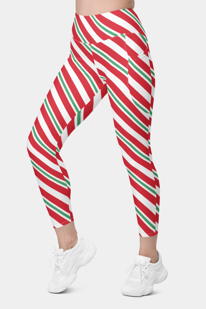 Candy Cane Leggings with pockets - SeeMyLeggings