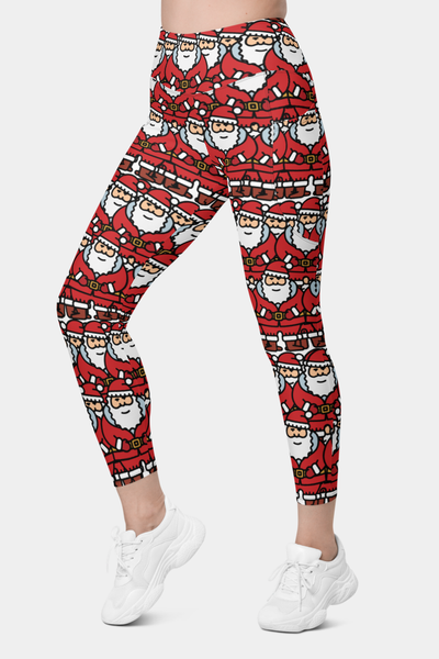 Santa Christmas Leggings with pockets - SeeMyLeggings
