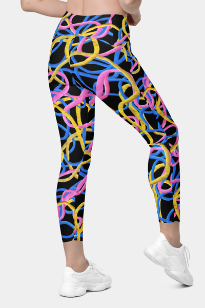 Clay Stripes Psychedelic Leggings with pockets - SeeMyLeggings