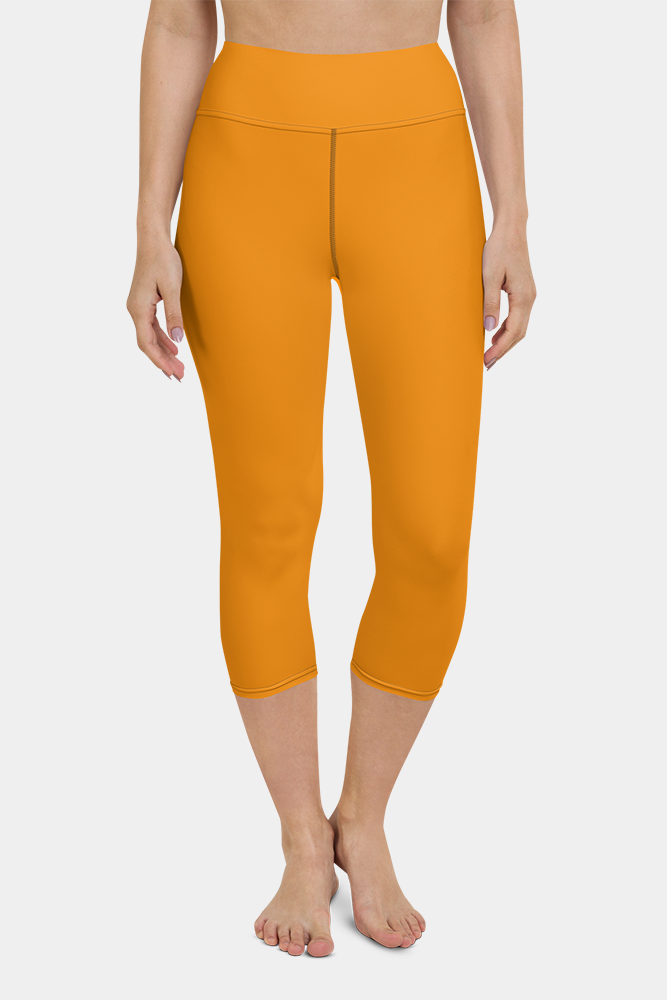 Tangerine Orange Yoga Capris - SeeMyLeggings