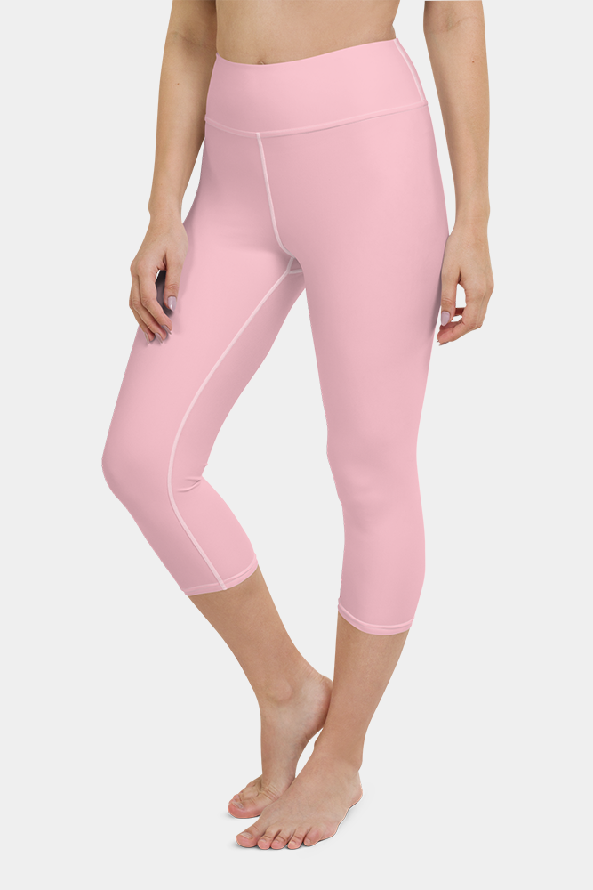 Bubblegum Pink Yoga Capris - SeeMyLeggings