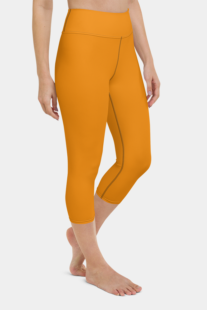 Tangerine Orange Yoga Capris SeeMyLeggings