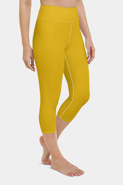 Mustard Yellow Yoga Capris - SeeMyLeggings