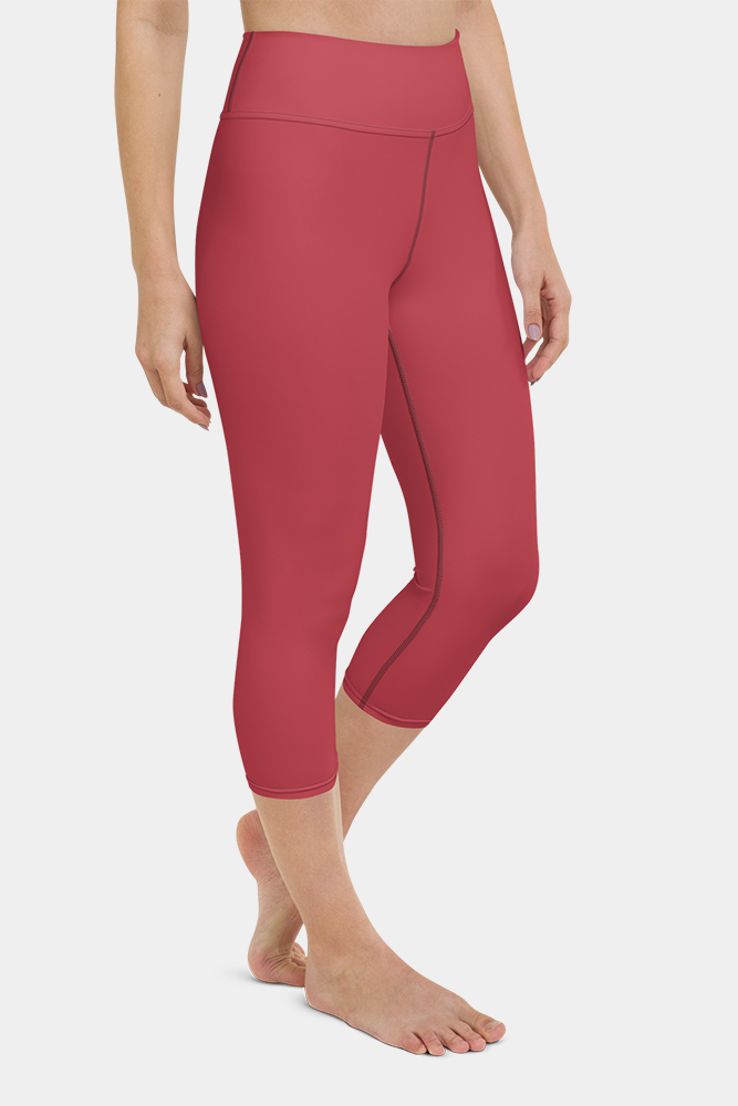 Fashion Red Yoga Capris - SeeMyLeggings