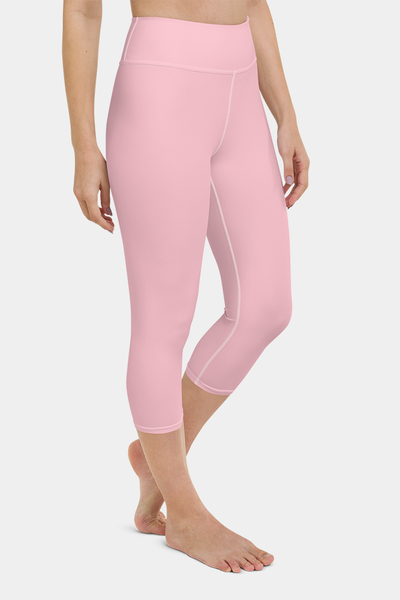 Bubblegum Pink Yoga Capris - SeeMyLeggings