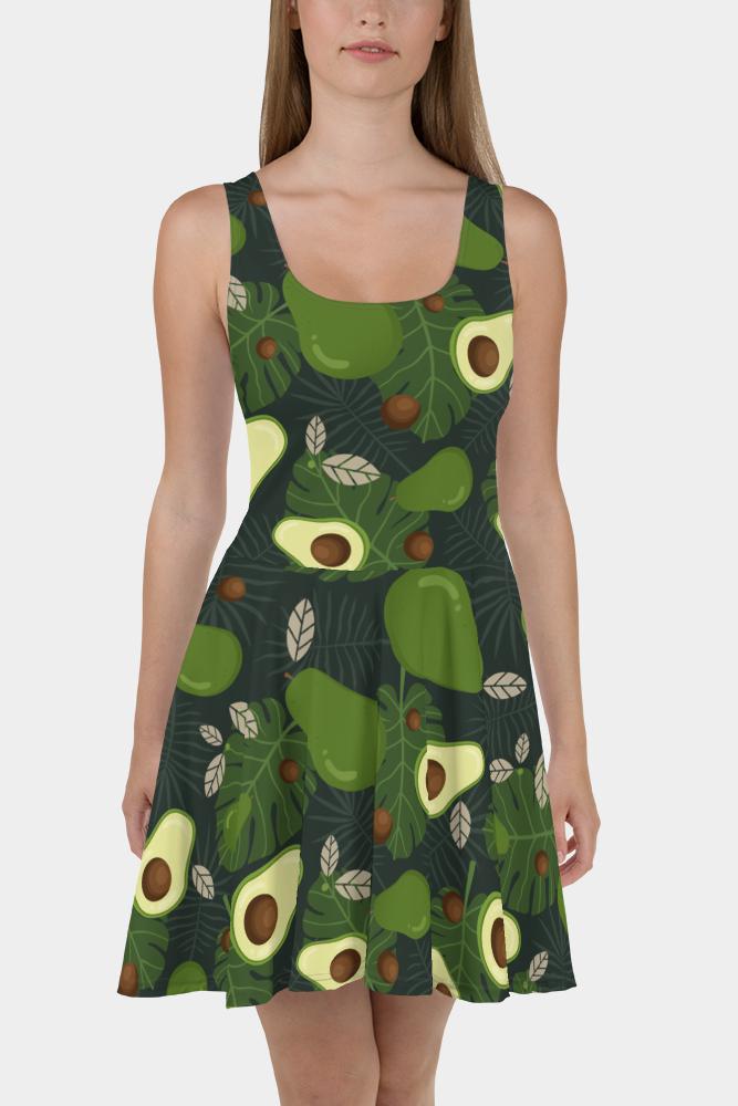 Avocado Vegan Skater Dress - SeeMyLeggings