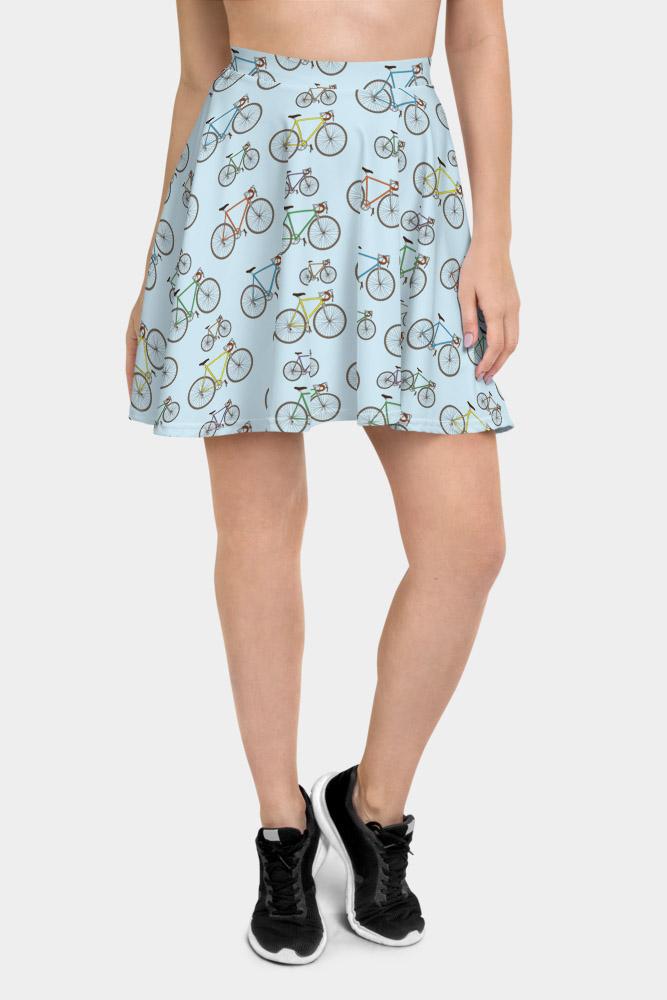 Bicycles Skater Skirt - SeeMyLeggings