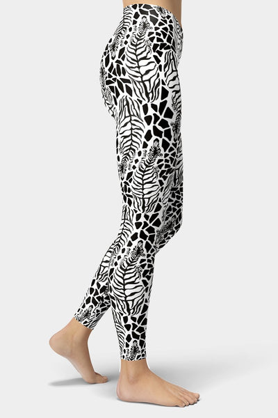 Black and White Animal Print Leggings - SeeMyLeggings
