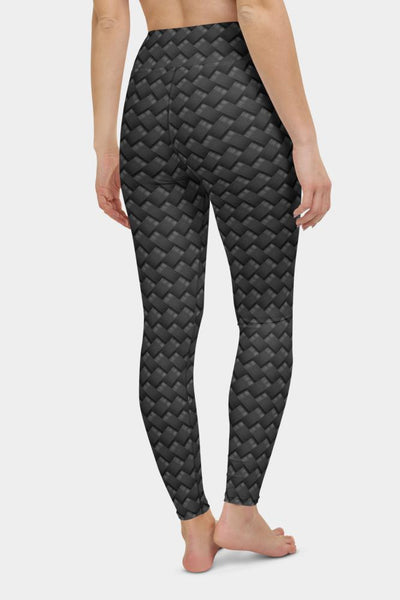 Black Carbon Fiber Yoga Pants - SeeMyLeggings